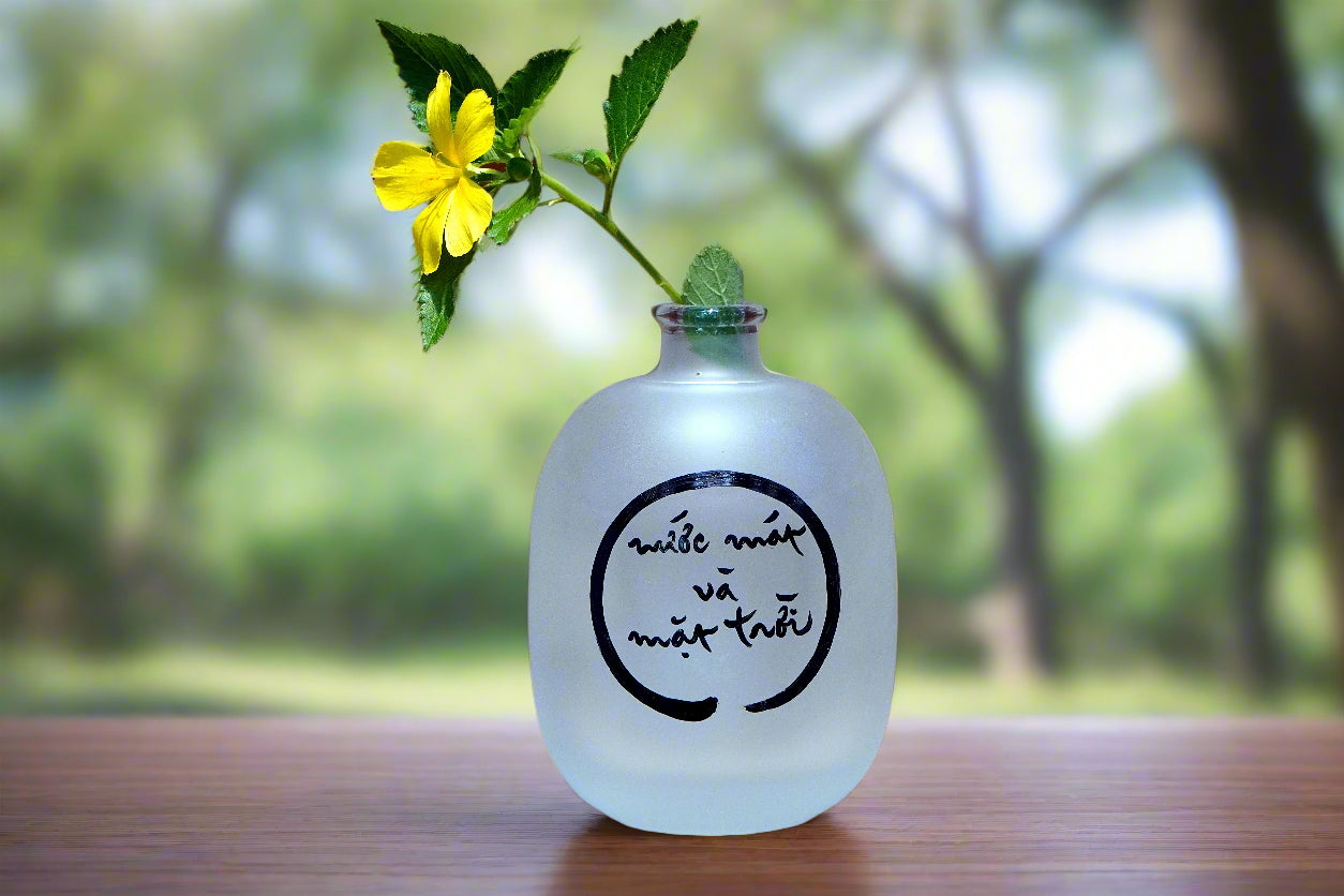 BÌNH HOA THUỶ TINH THƯ PHÁP NHỎ