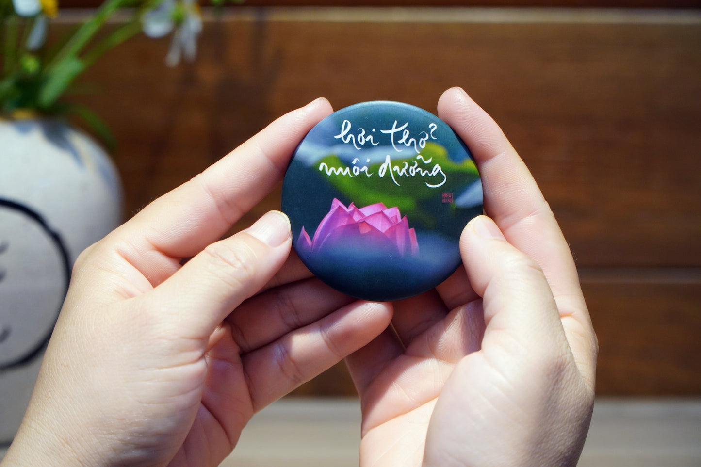 PIN THƯ PHÁP 4x4CM