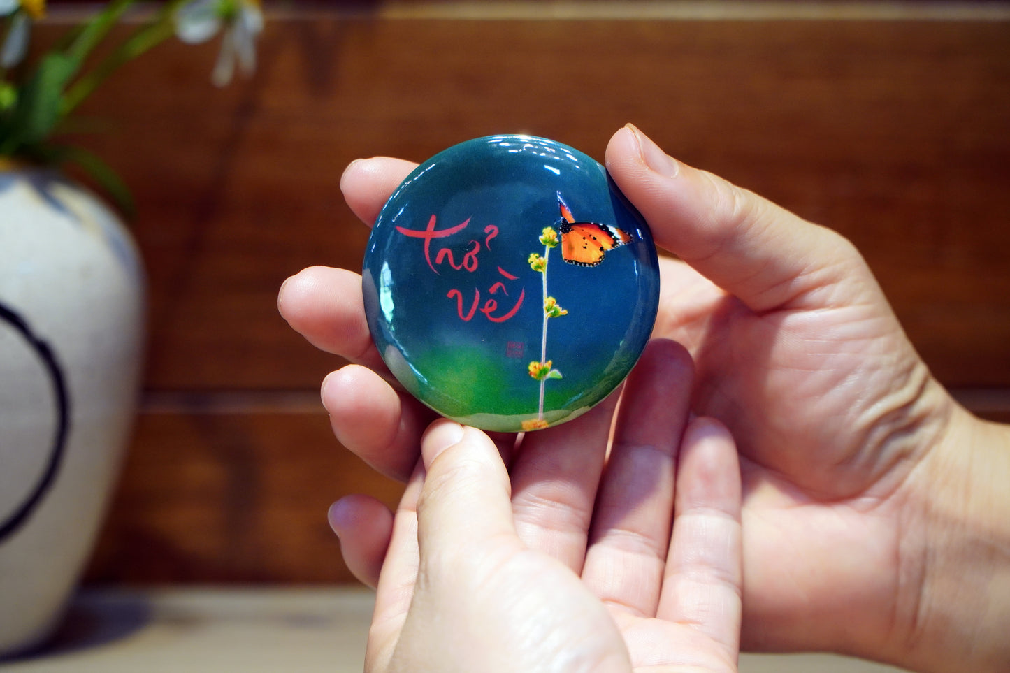 PIN THƯ PHÁP 4x4CM