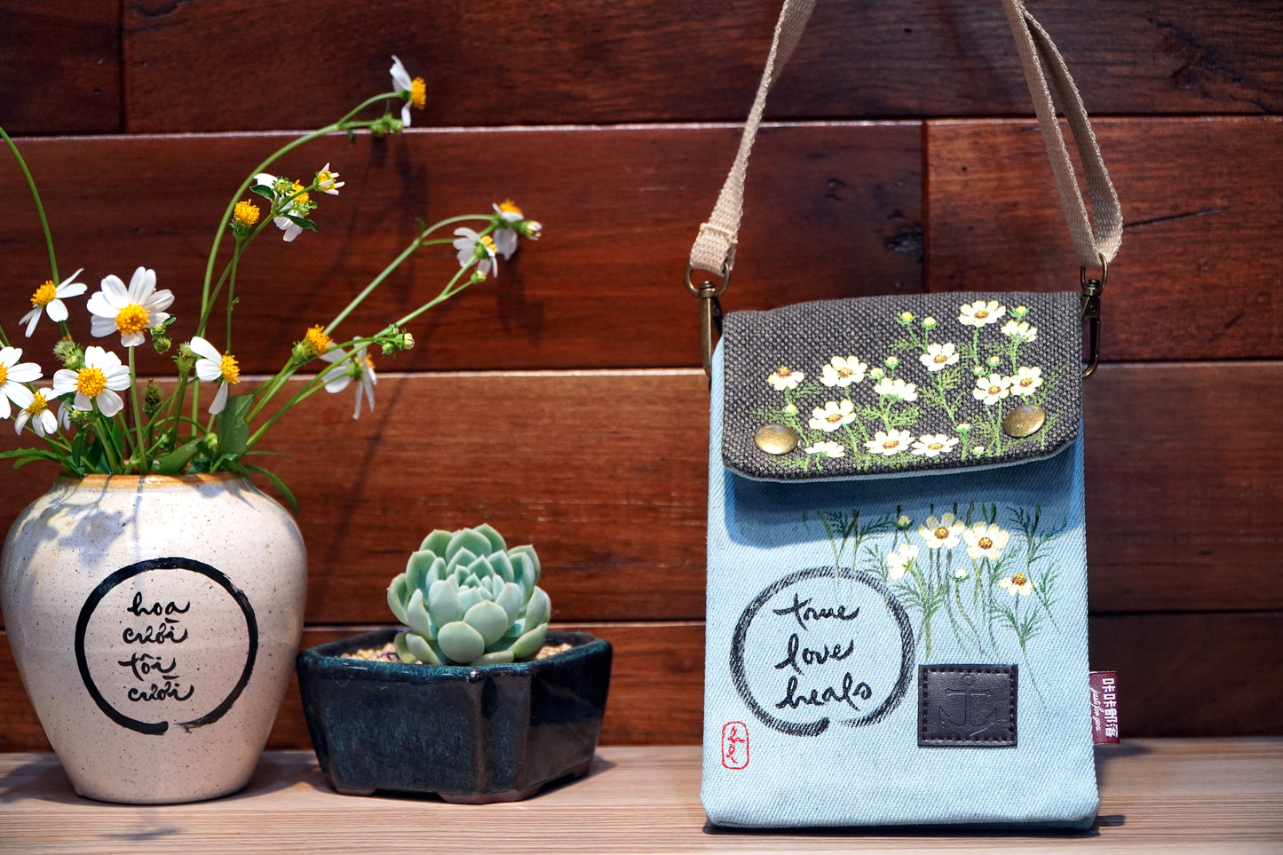 TÚI CANVAS ĐEO CHÉO THỦ CÔNG VẼ TAY