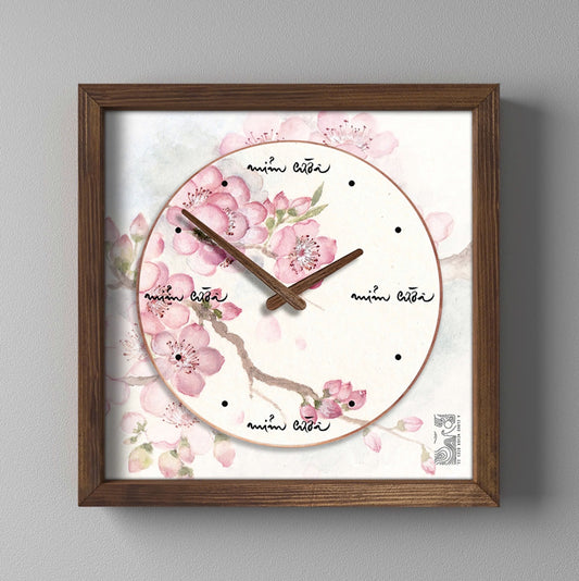 ĐỒNG HỒ - IN TRANH THƯ PHÁP 40 x 40 cm